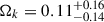Mathematical equation: $ \Omega_k = 0.11_{-0.14}^{+0.16} $