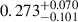 Mathematical equation: $ 0.273_{-0.101}^{+0.070} $