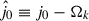 Mathematical equation: $ \hat{j_0}\equiv j_0-\Omega_k $
