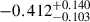 Mathematical equation: $ -0.412_{-0.103}^{+0.140} $
