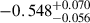 Mathematical equation: $ -0.548_{-0.056}^{+0.070} $