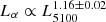 Mathematical equation: $ L_\alpha\propto L_{5100}^{1.16\pm0.02} $