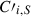 Mathematical equation: $ {{C\prime}_{i,S}} $