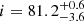 Mathematical equation: $ i = 81.2_{-3.6}^{+0.6} $