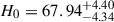Mathematical equation: $ H_0 = 67.94^{+4.40}_{-4.34} $