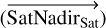 Mathematical equation: $\overrightarrow {({\rm{SatNadi}}{{\rm{r}}_{{\rm{Sat}}}})} $