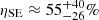 Mathematical equation: $ \eta_{\mathrm{SE}} \approx 55_{-26}^{+40} \% $