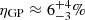 Mathematical equation: $ \eta_{\mathrm{GP}} \approx6_{-3}^{+4} \% $