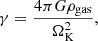 Mathematical equation: $$ \begin{aligned} \gamma = \frac{4 \pi G \rho _{\rm gas}}{\Omega _{\rm K}^2}, \end{aligned} $$