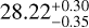 Mathematical equation: $\[28.22_{-0.35}^{+0.30}\]$