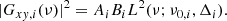 Mathematical equation: $$ \begin{aligned} |G_{xy,i}(\nu )|^2 = A_i B_i L^2(\nu ; \nu _{0,i}, \Delta _i). \end{aligned} $$