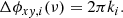 Mathematical equation: $$ \begin{aligned} \Delta \phi _{xy,i}(\nu ) = 2{\pi } k_i. \end{aligned} $$