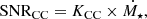 Mathematical equation: $$ \begin{aligned} \mathrm{{SNR_{CC}}}={K_{\rm {CC}}} \times \dot{M_\star }, \end{aligned} $$