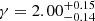 Mathematical equation: $ \gamma = 2.00^{+0.15}_{-0.14} $
