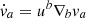 Mathematical equation: $ \dot{v}_a=u^b\nabla_bv_a $