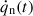 Mathematical equation: $ \dot{q}_{\mathrm{n}}(t) $