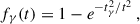Mathematical equation: $$ \begin{aligned} f_{\gamma }(t) = 1 - e^{- t_{\gamma }^2 / t^2}\,, \end{aligned} $$
