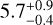 Mathematical equation: $\[5.7_{-0.4}^{+0.9}\]$