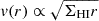 Mathematical equation: $ v(r)\propto\sqrt{\Sigma_{\mathrm{HI}}r} $