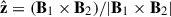 Mathematical equation: $ \hat{\mathbf{z}}=(\mathbf{B}_1\times \mathbf{B}_2)/|\mathbf{B}_1 \times \mathbf{B}_2| $