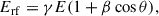 Mathematical equation: $$ \begin{aligned} E_{\rm rf} = \gamma E (1 + \beta \cos \theta ), \end{aligned} $$