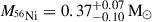 Mathematical equation: $ M_{\mathrm{^{56}Ni}} = 0.37^{+0.07}_{-0.10}\,\mathrm{M_{\odot}} $
