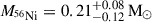 Mathematical equation: $ M_{\mathrm{^{56}Ni}} = 0.21^{+0.08}_{-0.12}\,\mathrm{M_{\odot}} $