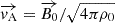 Mathematical equation: $ \overrightarrow{v_{\mathrm{A}}} = \overrightarrow{B_0} /\sqrt{4\pi\rho_0} $