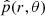 Mathematical equation: $ \hat{p}(r,\theta) $