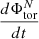 Mathematical equation: $ \frac{d \Phi_{\mathrm{tor}}^N}{d t} $