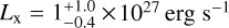 Mathematical equation: ${L_{\rm{x}}} = 1_{ - 0.4}^{ + 1.0} \times {10^{27}}{\rm{erg}}{{\rm{s}}^{ - 1}}$