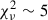 Mathematical equation: $ \chi^{2}_{\nu}\sim 5 $