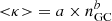 Mathematical equation: $ { < }\kappa{ > } = a\times{n}_{\mathrm{GC}}^{b} $