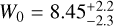 Mathematical equation: ${W_0} = 8.45_{ - 2.3}^{ + 2.2}$
