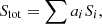 Mathematical equation: $$ \begin{aligned} S_{\rm {tot}} = \sum a_{i}S_{i}, \end{aligned} $$