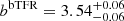 Mathematical equation: $ b^{\mathrm{bTFR}} = 3.54^{+0.06}_{-0.06} $