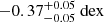 Mathematical equation: $ -0.37^{+0.05}_{-0.05}\ \mathrm{dex} $