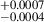 Mathematical equation: $ ^{+0.0007}_{-0.0004} $