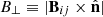Mathematical equation: $ B_{\perp}\equiv|\mathbf{B}_{ij}\times\hat{\mathbf{n}}| $
