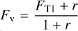 Mathematical equation: $\[F_{\mathrm{v}}=\frac{F_{\mathrm{T} 1}+r}{1+r}\]$