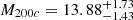 Mathematical equation: $ M_{200c} = 13.88_{-1.43}^{+1.73} $