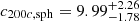 Mathematical equation: $ c_{200c,\mathrm{sph}} = 9.99_{-1.78}^{+2.26} $