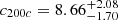 Mathematical equation: $ c_{200c}= 8.66_{-1.70}^{+2.08} $