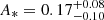 Mathematical equation: $ A_* = 0.17^{+0.08}_{-0.10} $