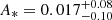 Mathematical equation: $ A_* = 0.017^{+0.08}_{-0.10} $