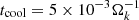 Mathematical equation: $ t_{\mathrm{cool}} = 5\times10^{-3} \Omega_{k}^{-1} $