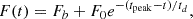Mathematical equation: $$ \begin{aligned} F(t) = F_{b}+F_{0}e^{-(t_{\rm peak}-t)/t_{d}}, \end{aligned} $$