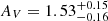 Mathematical equation: $ A_V = 1.53^{+0.15}_{-0.16} $