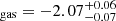 Mathematical equation: $ _{\mathrm{gas}} = -2.07^{+0.06}_{-0.07} $