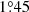 Mathematical equation: $ 1{{\overset{\circ}{.}}}45 $